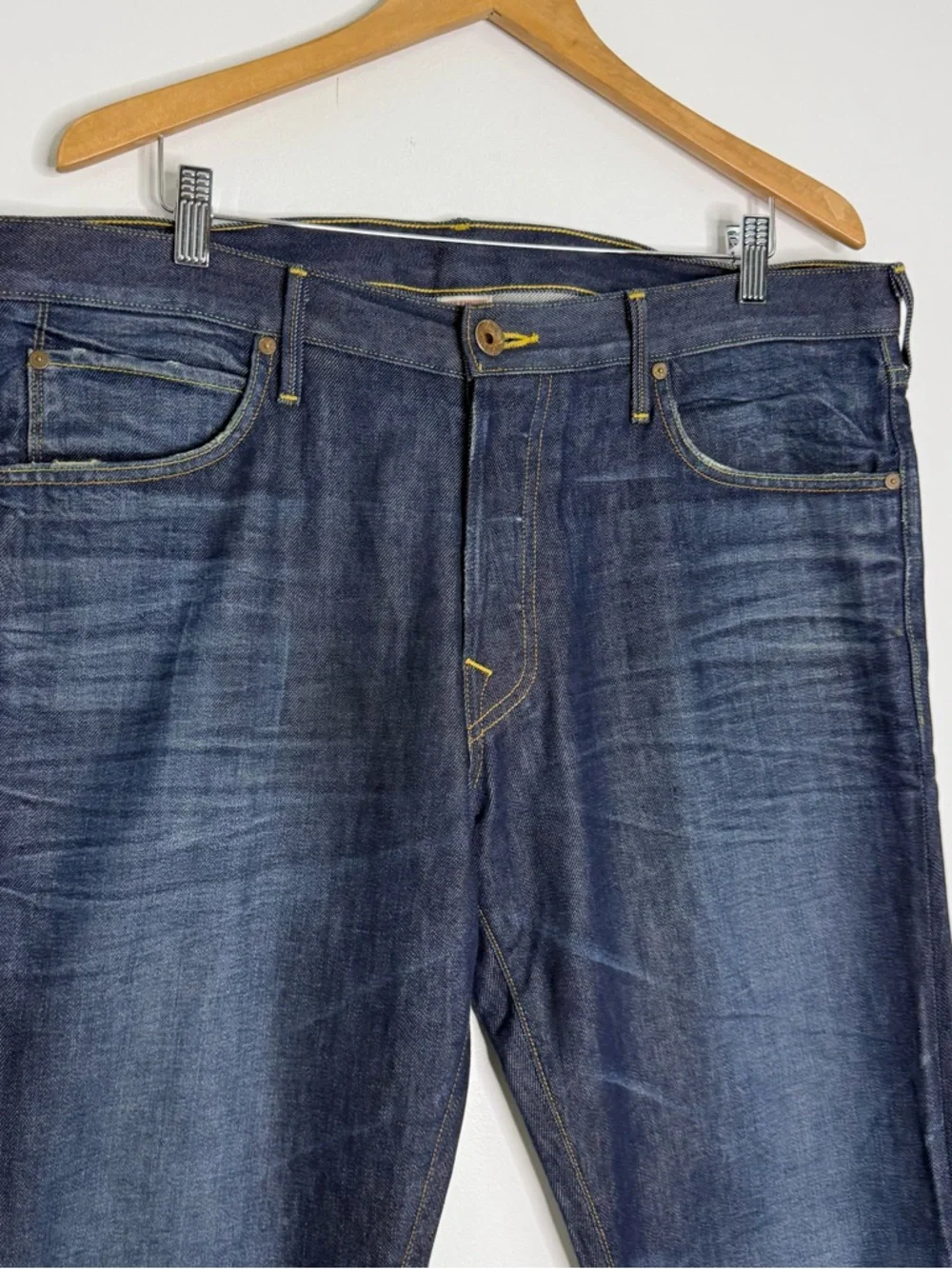 True Religion GENO Straight Leg Jeans Size 36 USA Made Dark Wash Stretch